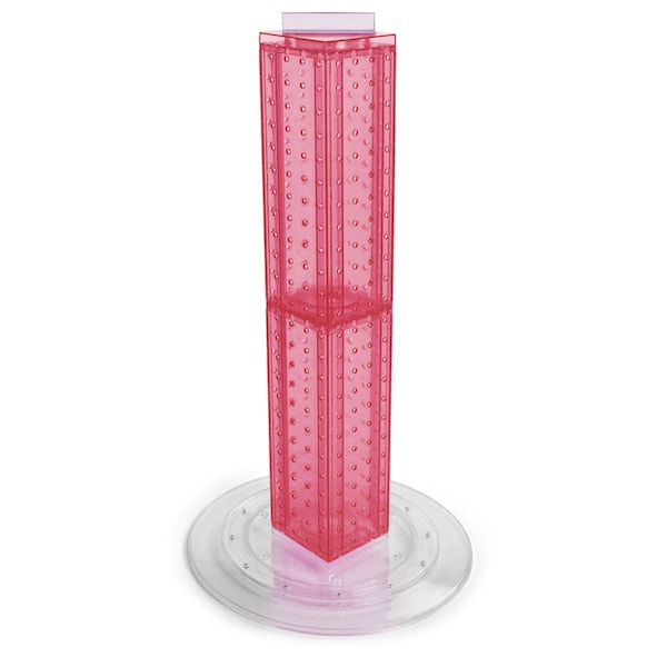 Azar Displays Four-sided 4"W x 24"H Pegboard Tower W/ Revolving 14.5" Base 700222-PNK - main